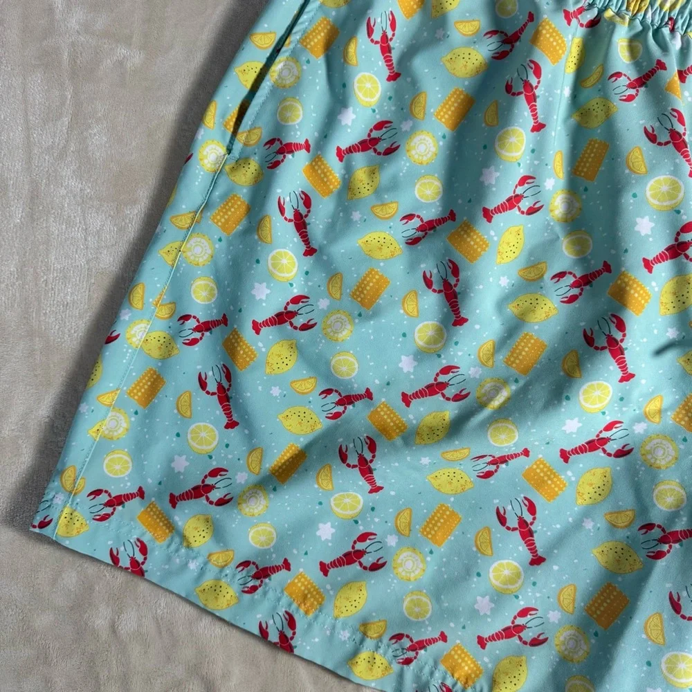 Magellan Lobster Lemon Swim Trunks 3XL Coastal Beach Vacation Seafood Shorts
